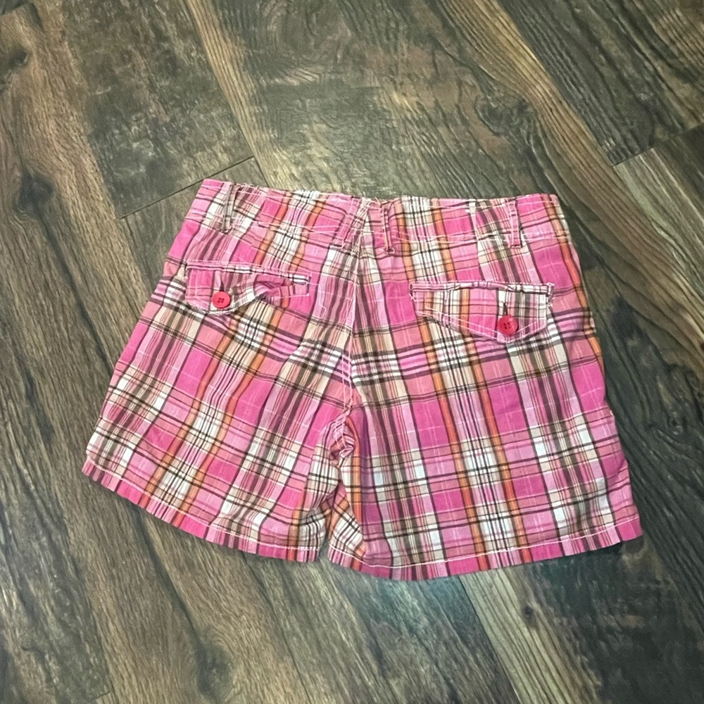 OTB pink plaid shorts. Size 5/6.